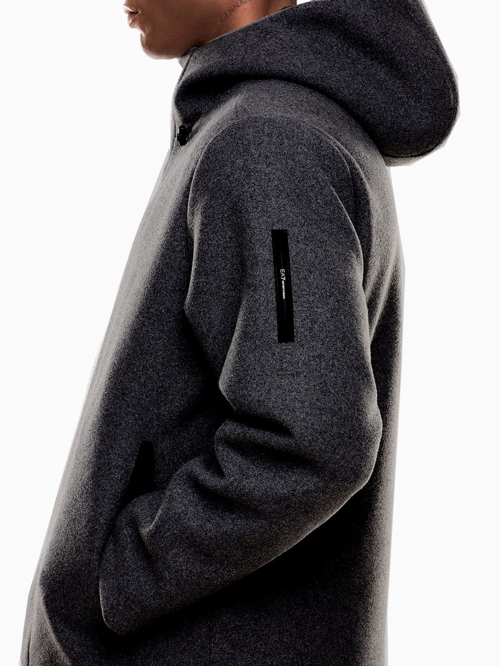 EA7 Wool-Blend Cloth Pea Coat