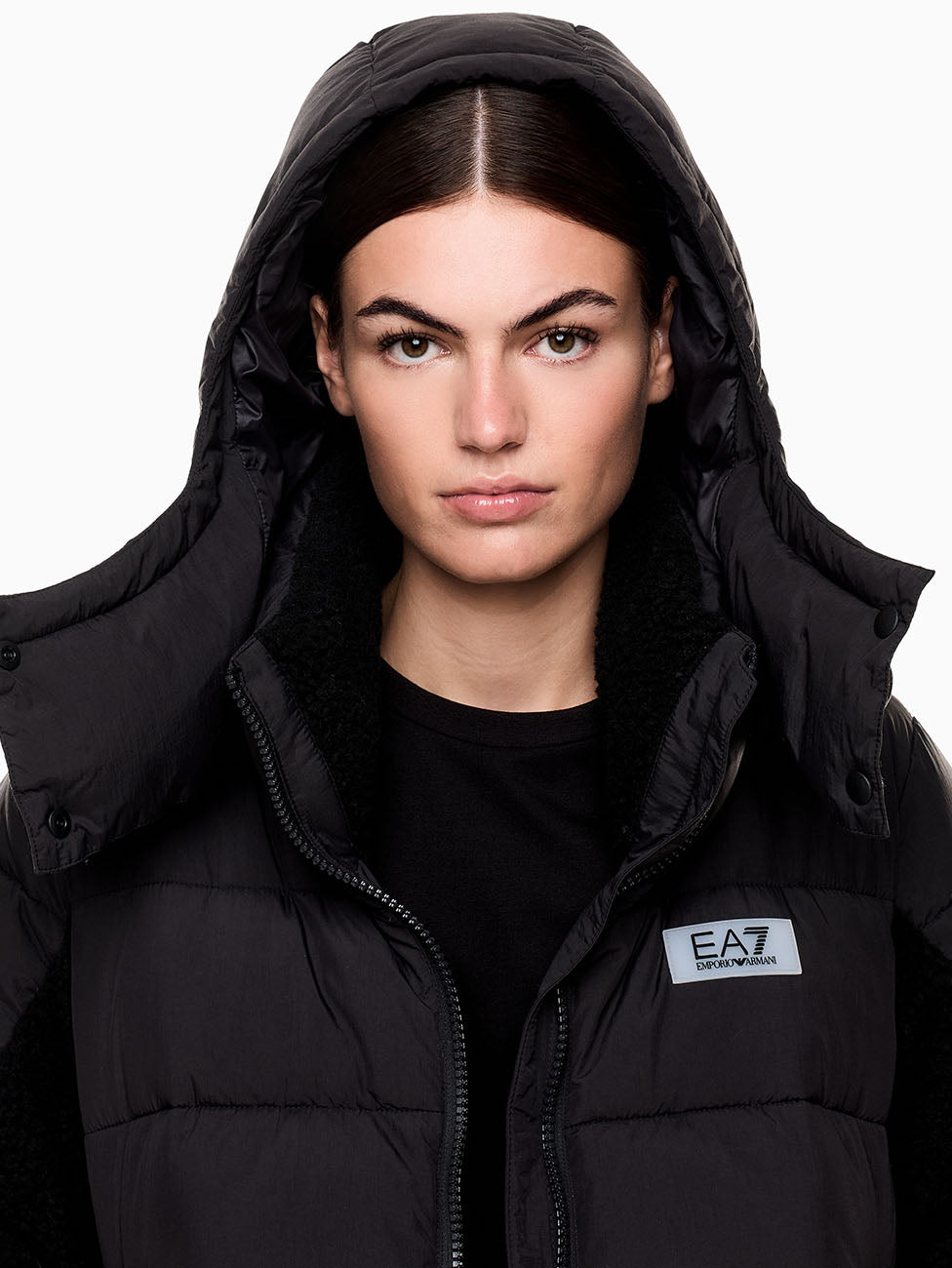 EA7 Teddy-effect Padded Women's Jacket