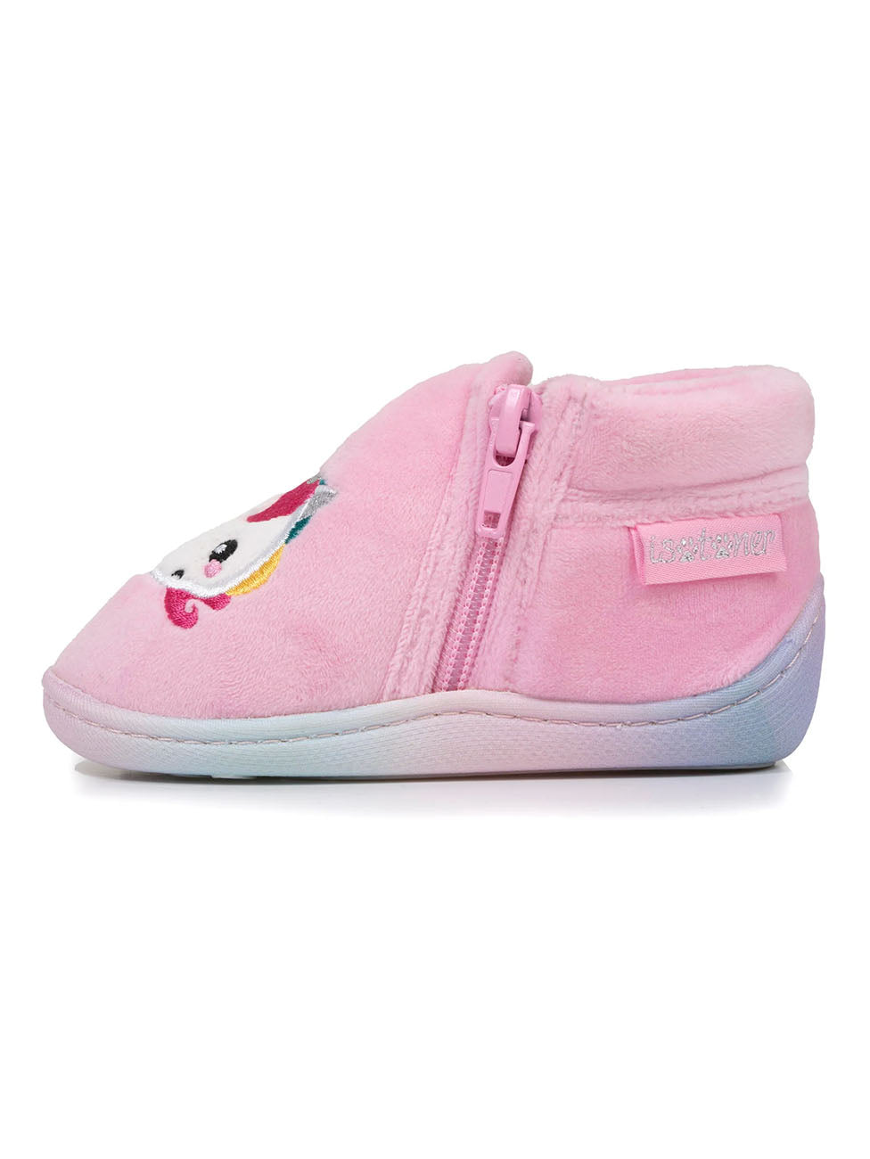 Isotoner Pink Baby Zipper Booties