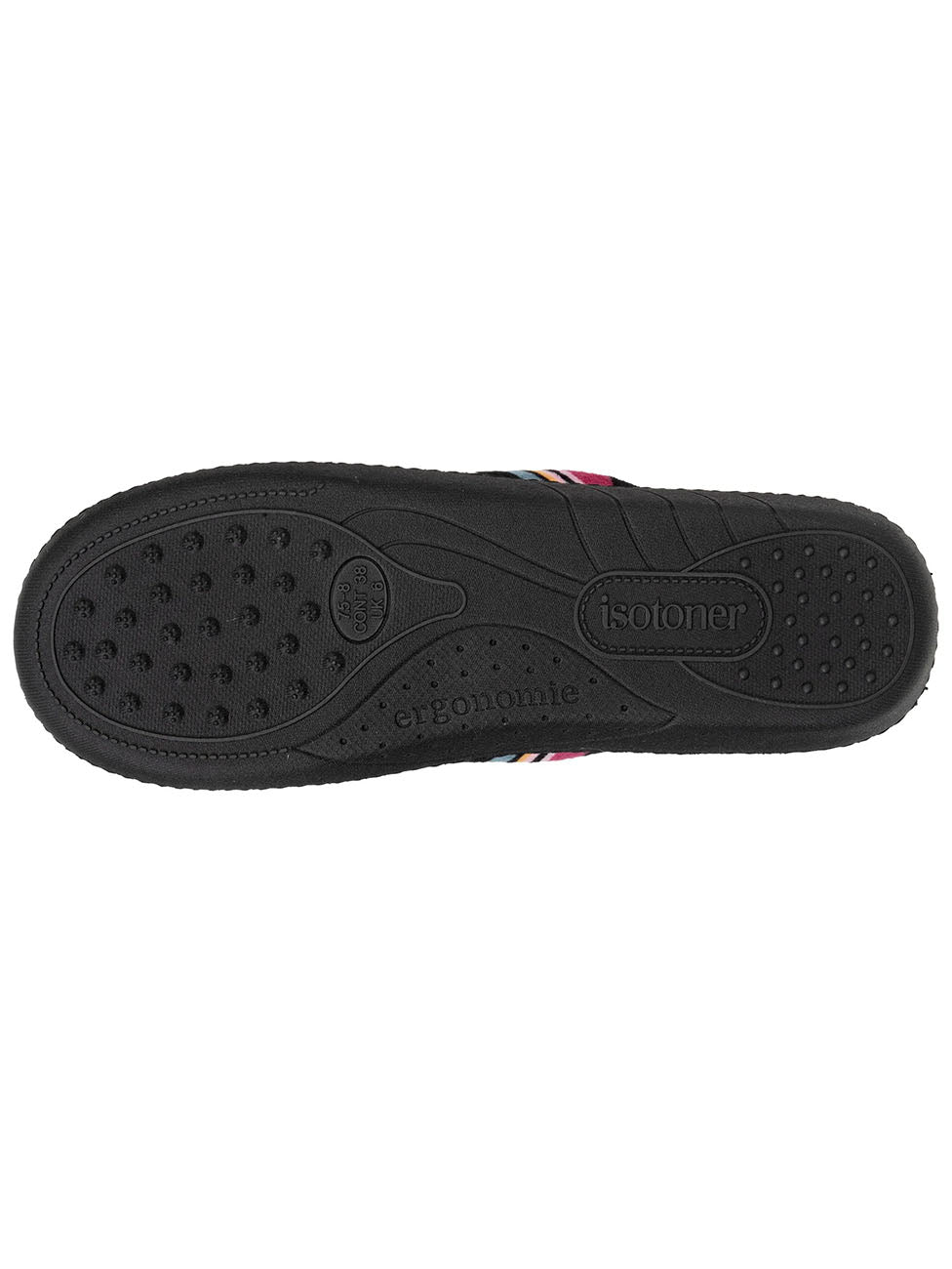 Isotoner Pink Striped Women's Slippers