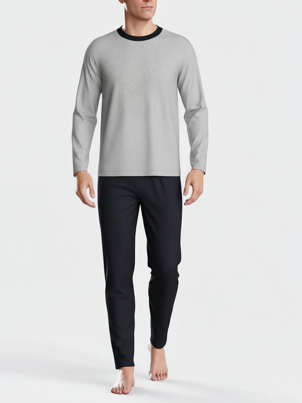 Impetus Men's Grey Cotton Pyjama