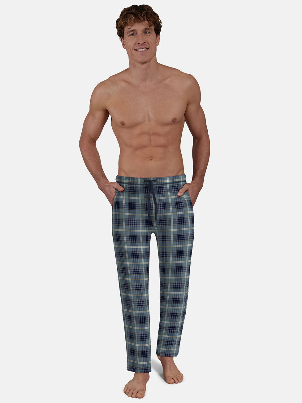 CECEBA Blue Checkered Pyjama Pants
