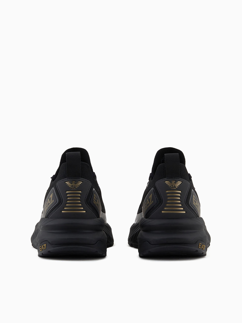 EA7 Black & Gold Crusher Sonic Knit Sneakers