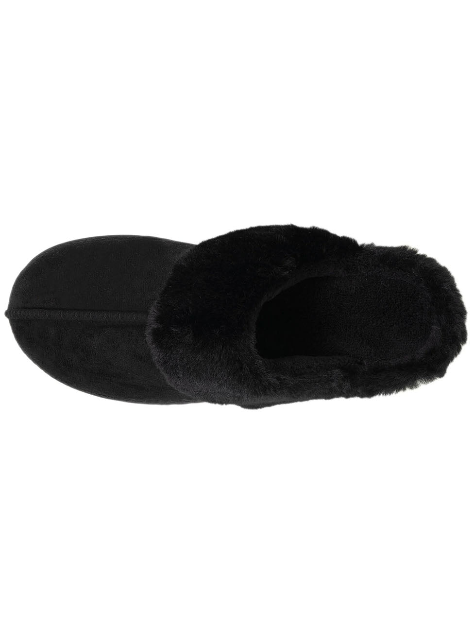 Isotoner Women's Black Fur Lined Slippers