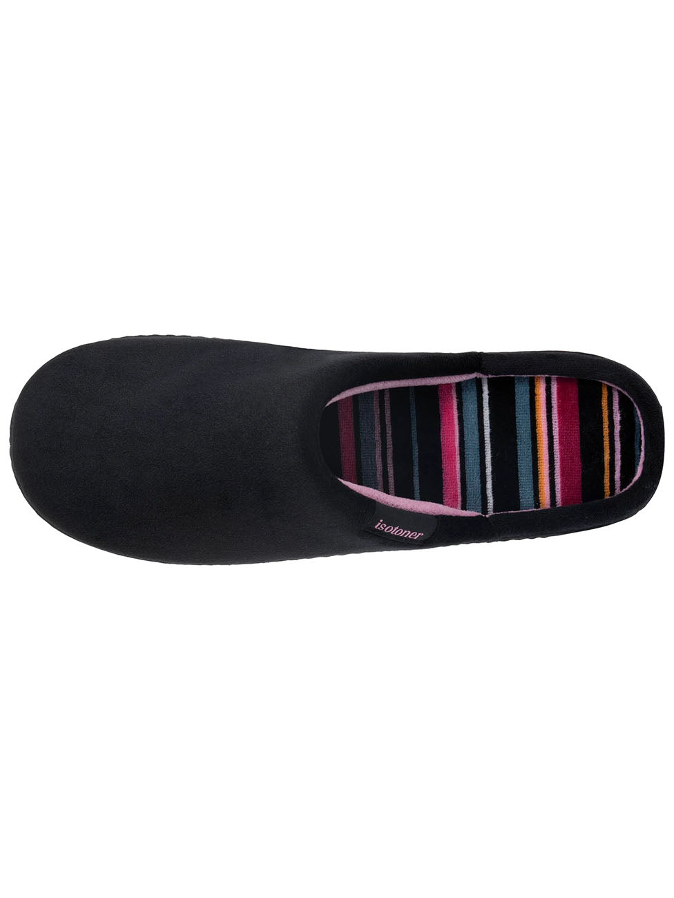 Isotoner Women's Black Striped Slippers