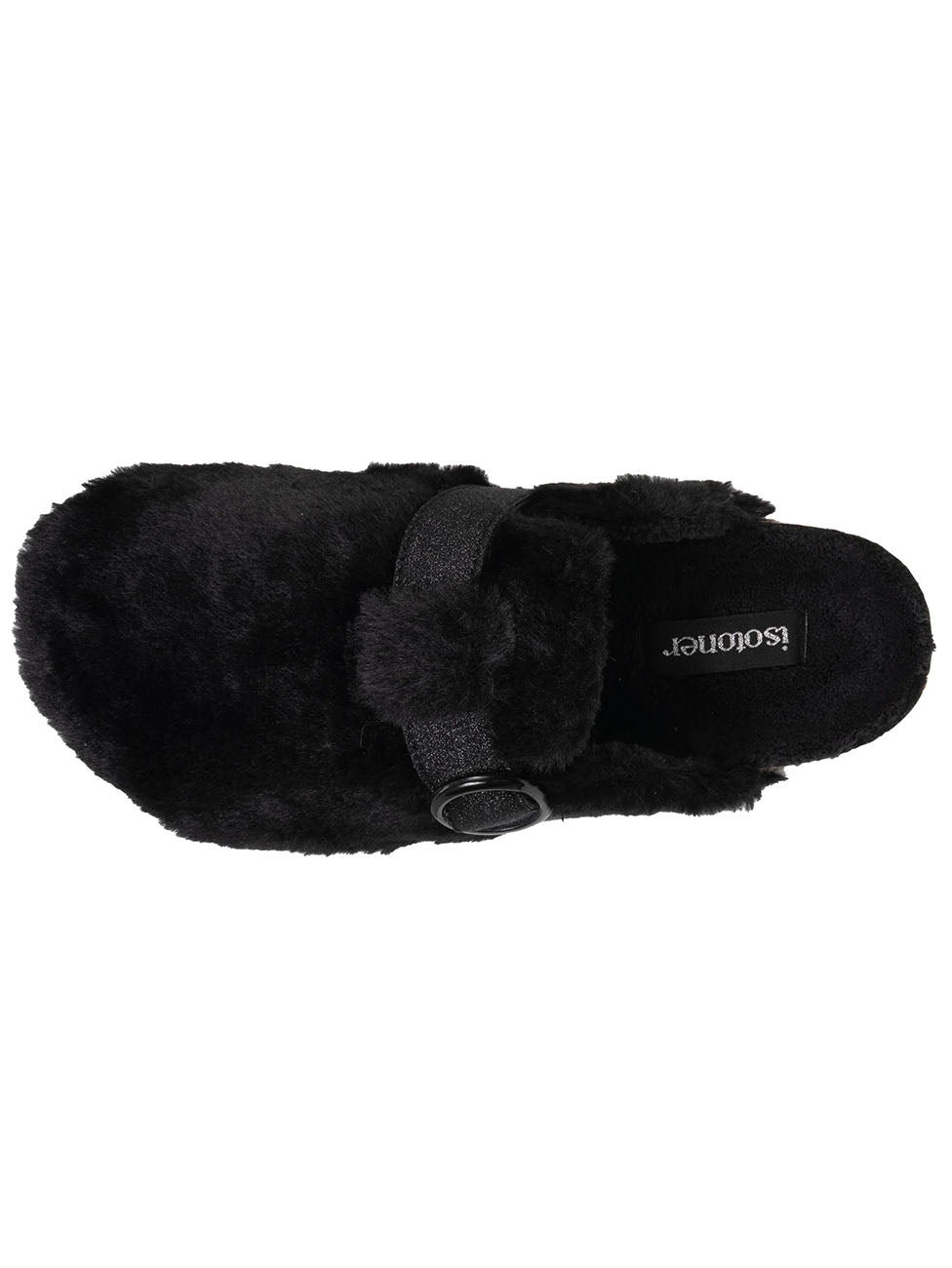 Isotoner Black Faux Leather Women's Clog Slippers