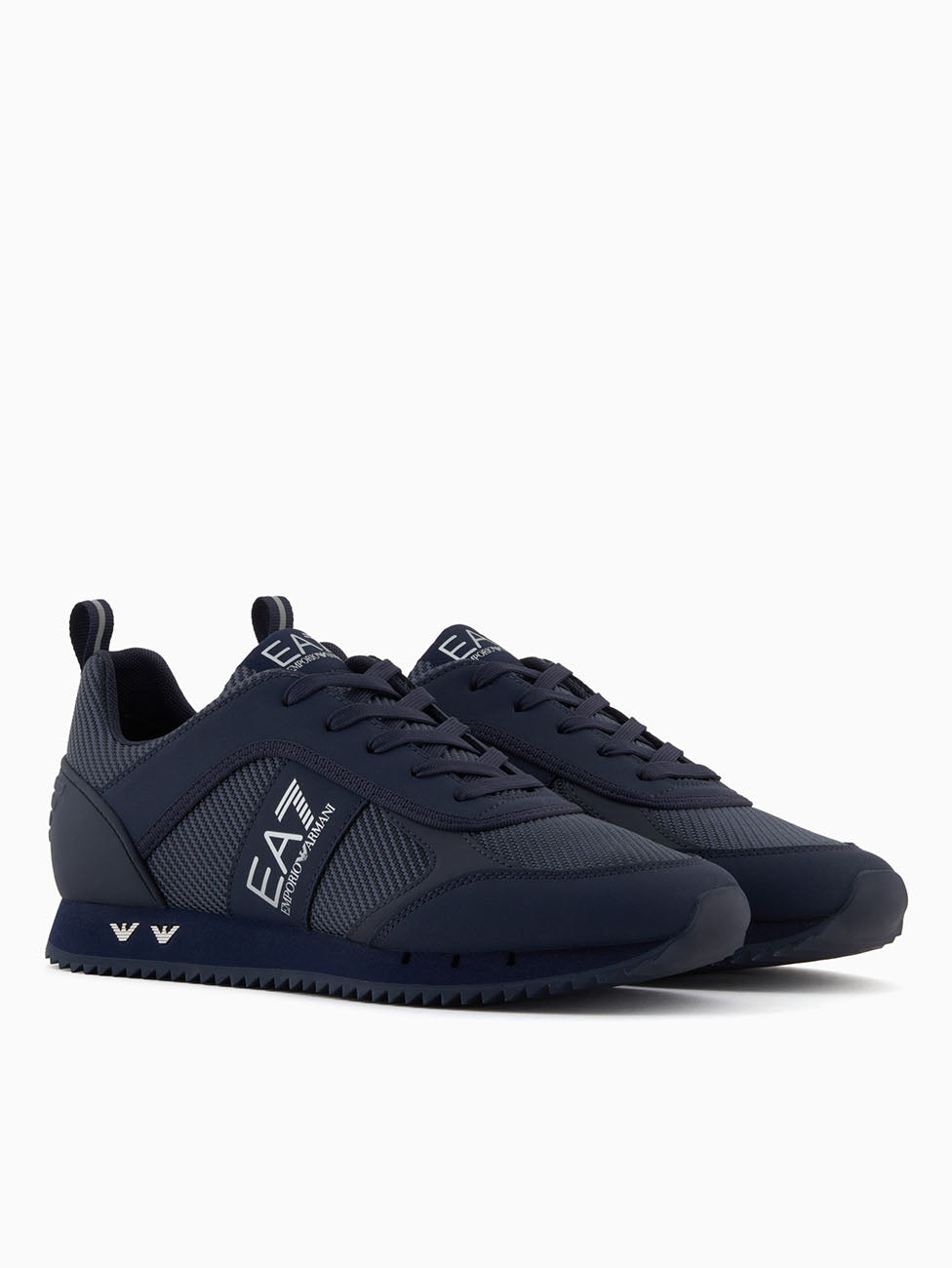 EA7 Navy & Silver Carbon Mesh Unisex Sneakers