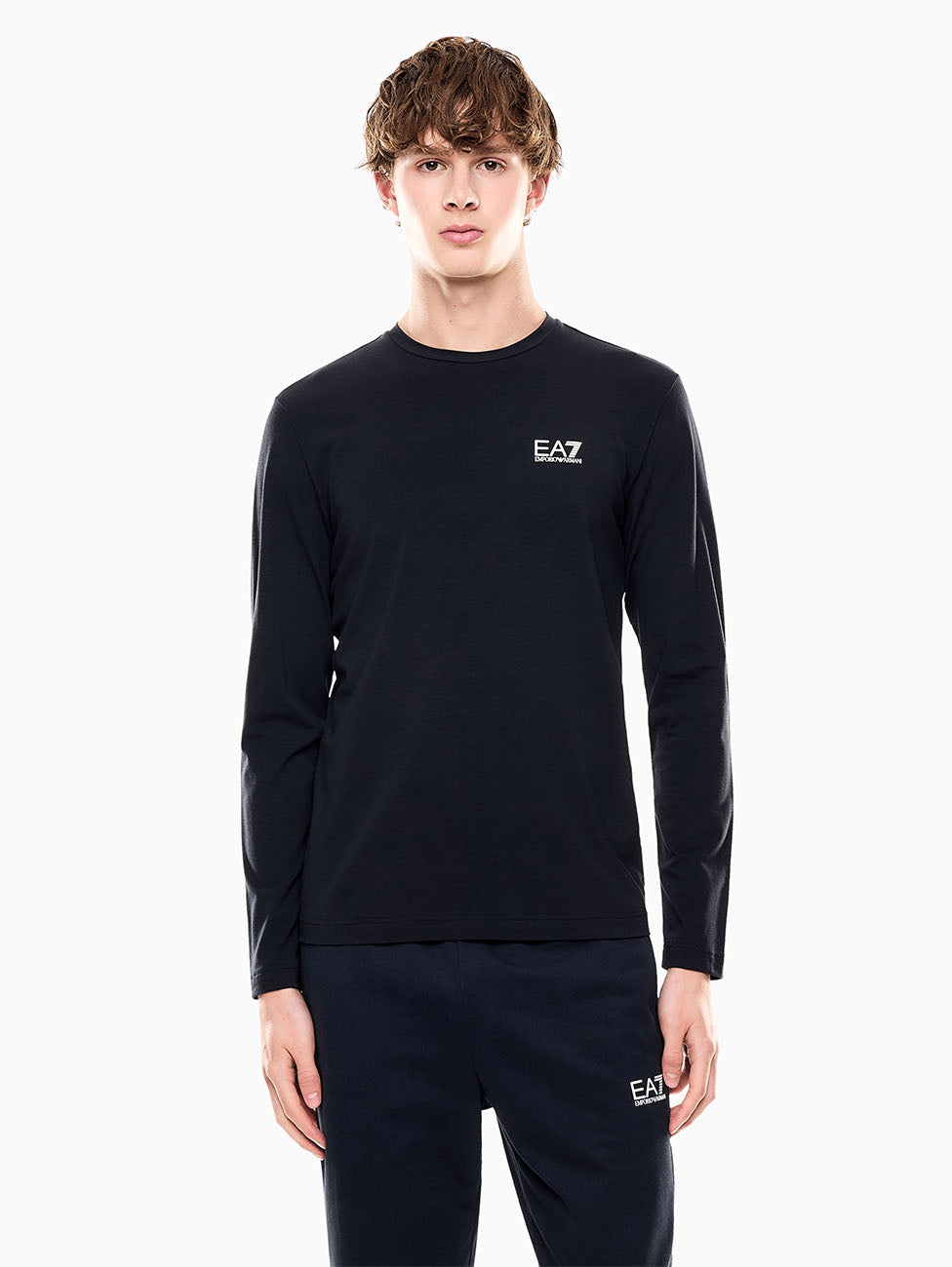 EA7 Navy Core Identity Long-sleeved T-shirt