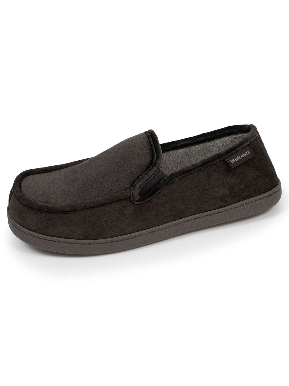 Isotoner Men's Gray Moccasin Slippers