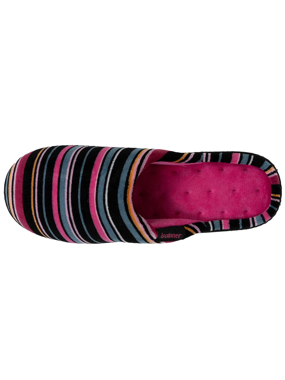 Isotoner Pink Striped Women's Slippers