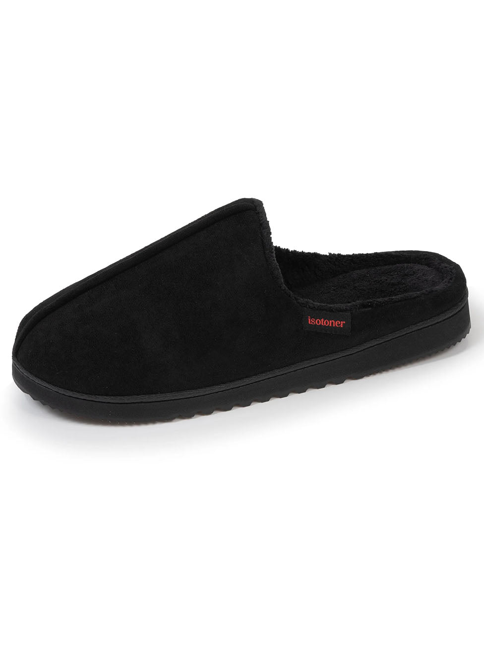 Isotoner Men's Black Toothed Slippers