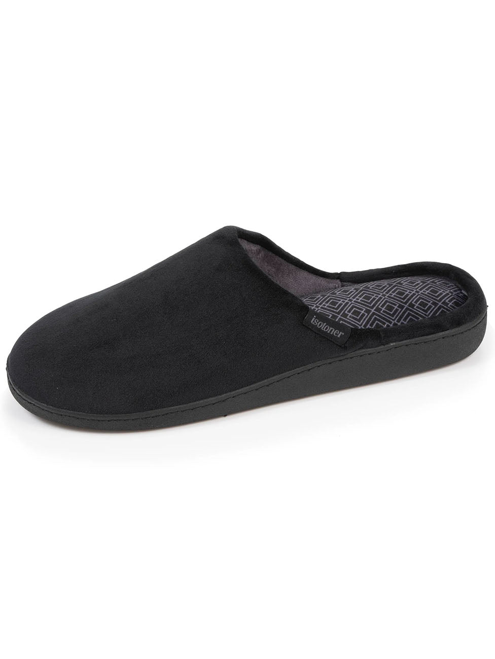 Isotoner Men's Black Printed Slippers