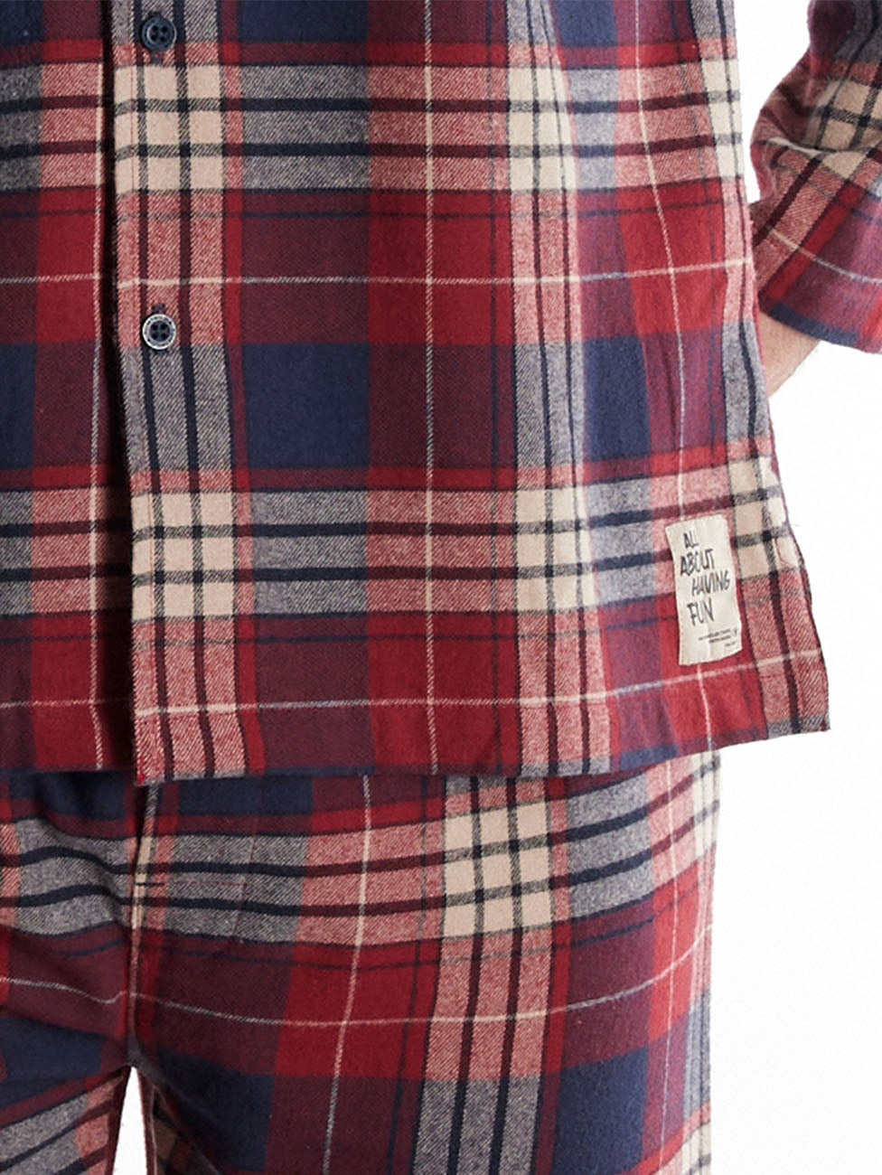 Tom Tailor Medium Red Checkered Flannel Pyjama