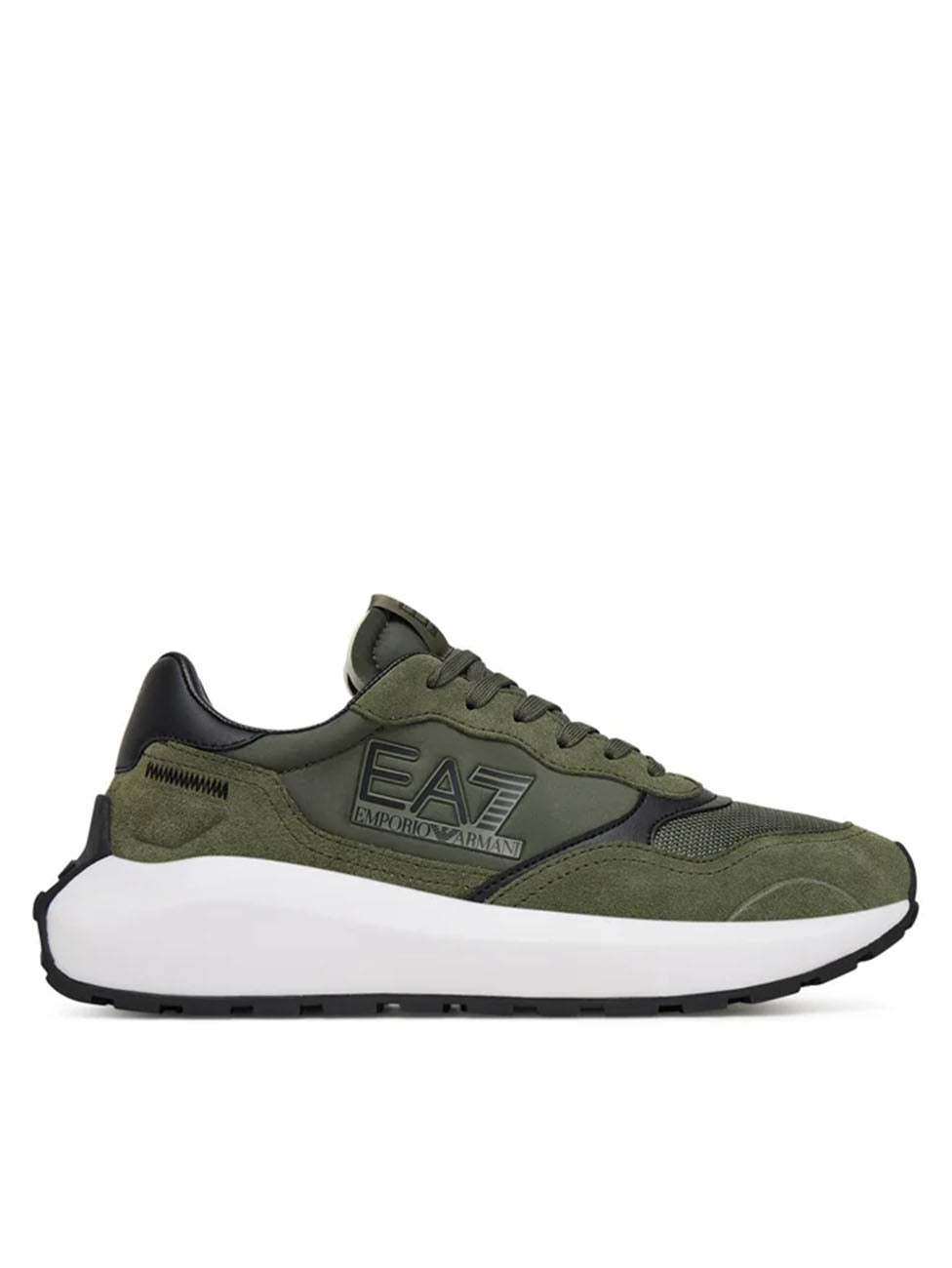 EA7 Olive-Green Low-Top Sneakers