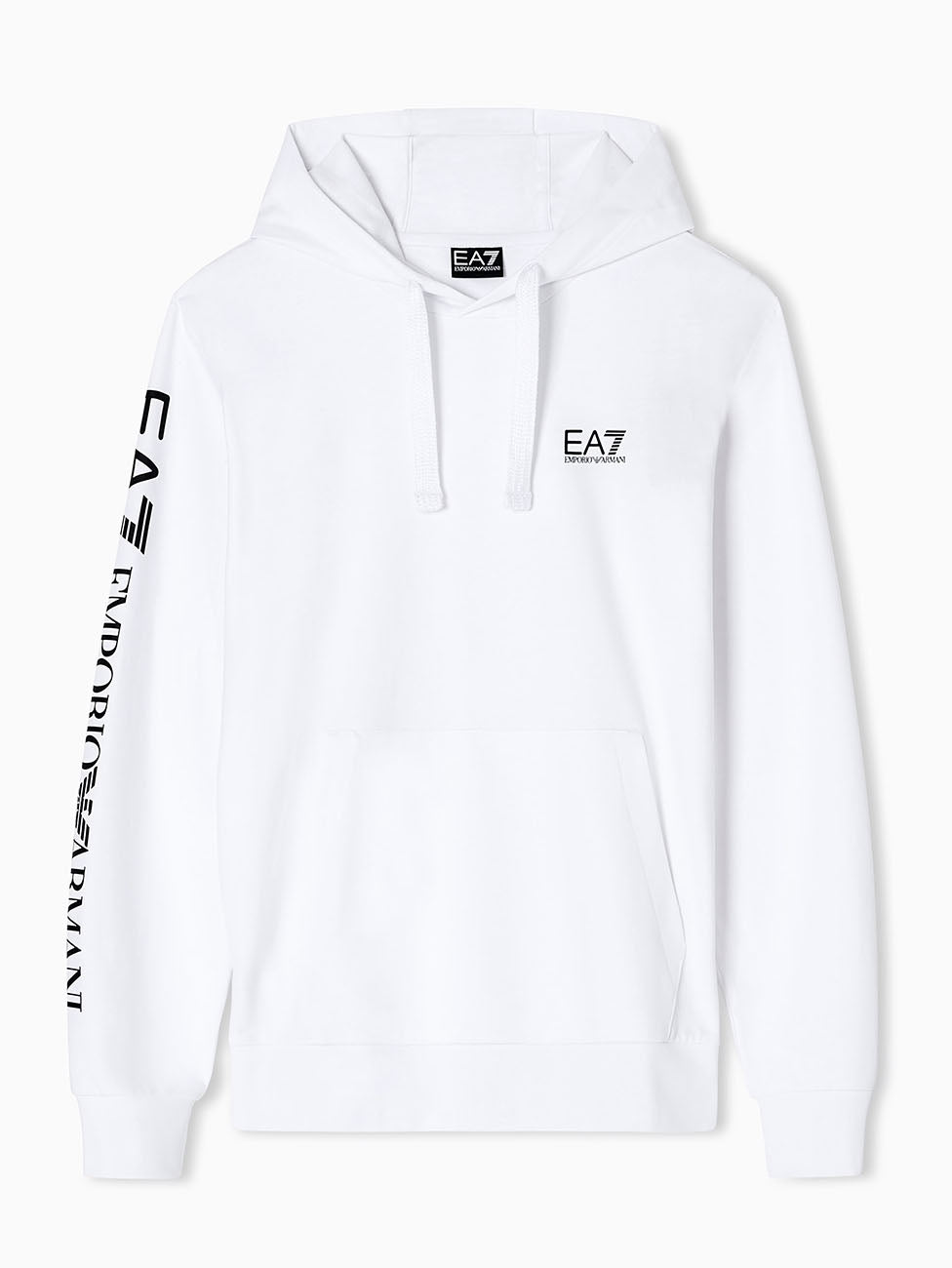 EA7 Logo Series Hooded Cotton Sweatshirt
