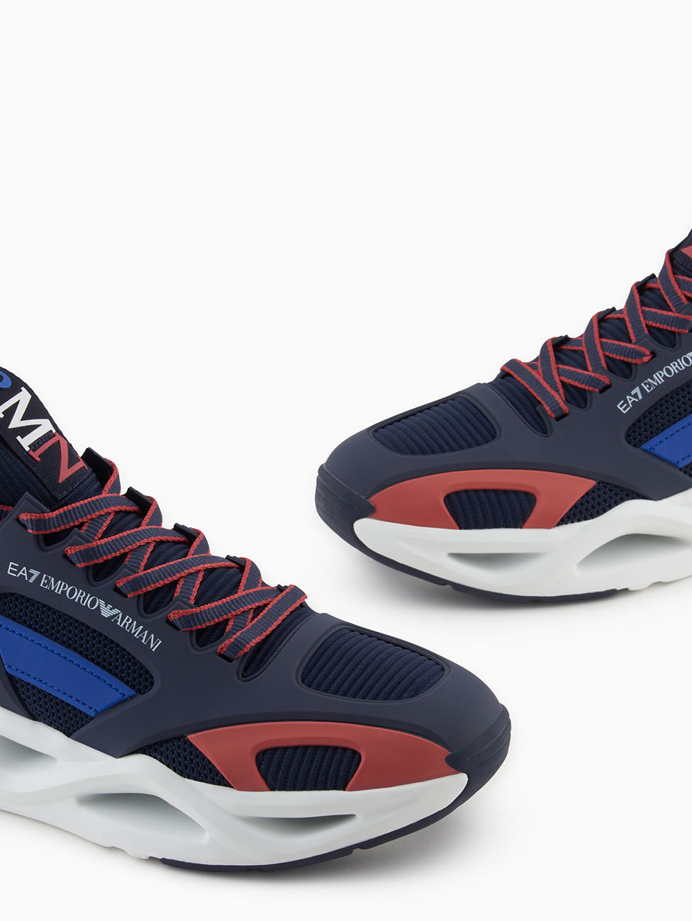 EA7 Navy & White Infinity Cage Sneakers