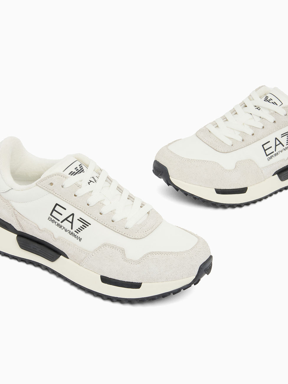 EA7 Triple White Vintage Running Nylon+ Sneakers