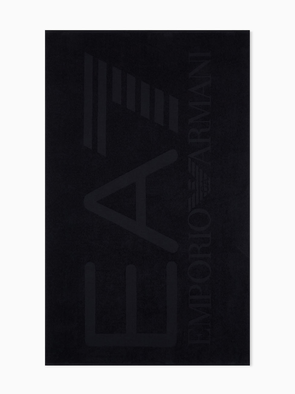 EA7 Black Cotton Beach Towel