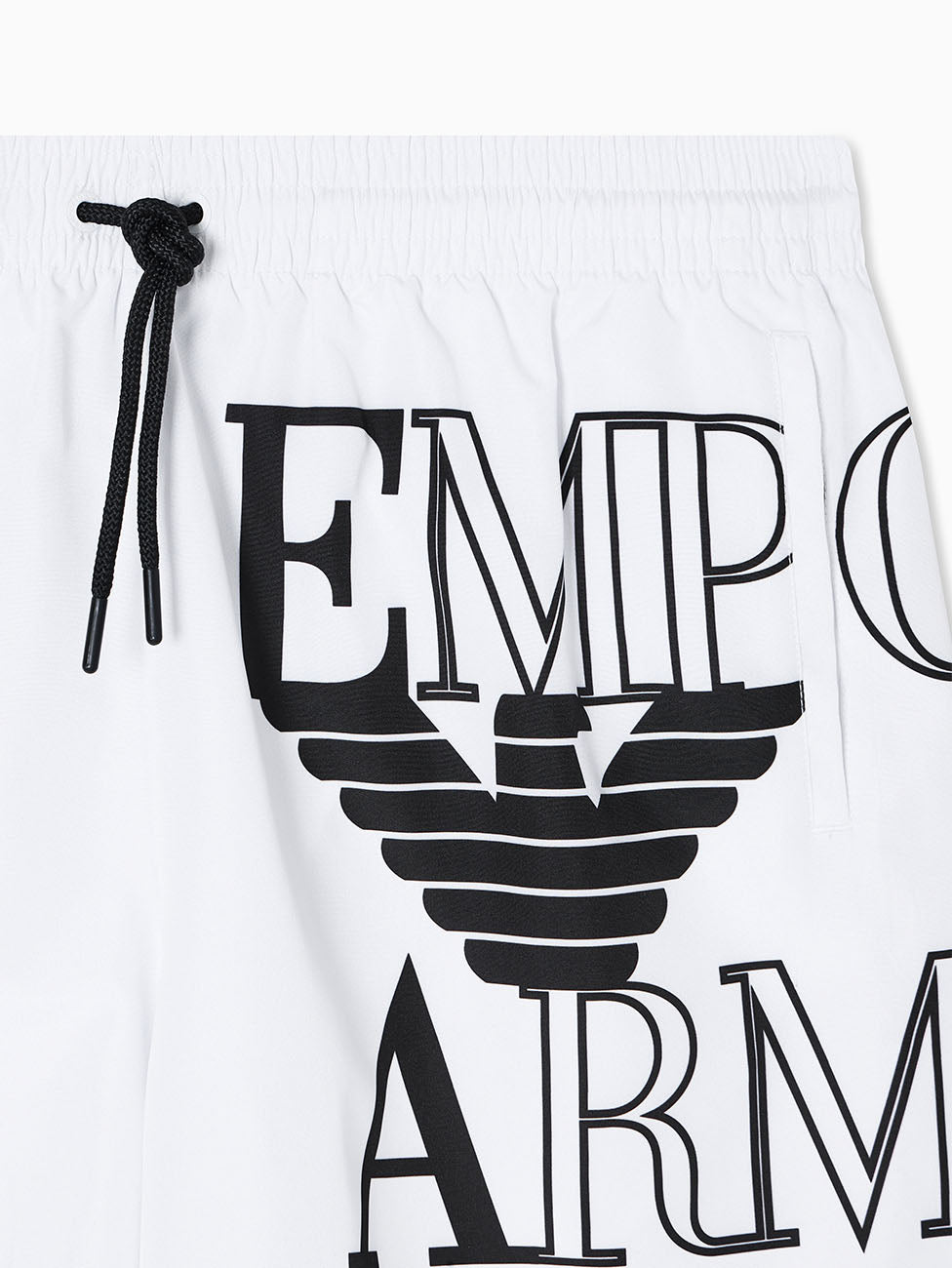 Emporio Armani White Bold Logo Swim Shorts