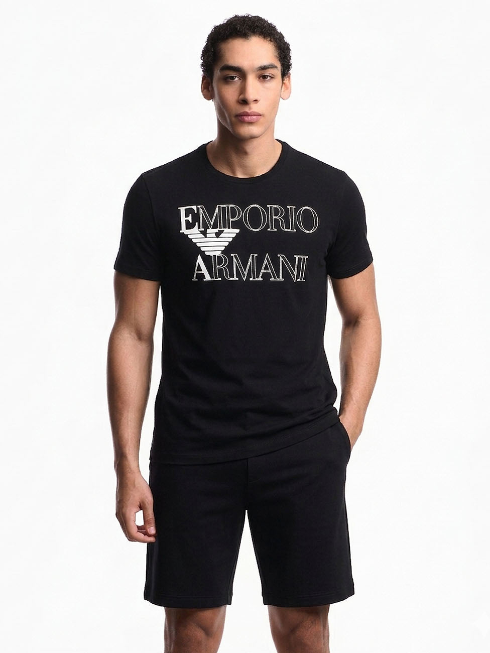 Emporio Armani Black Bold logo Beach T-shirt