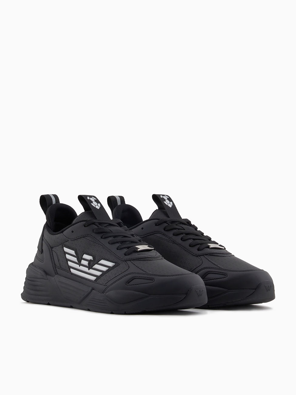 EA7 Triple Black Ace Runner Monogram Sneakers