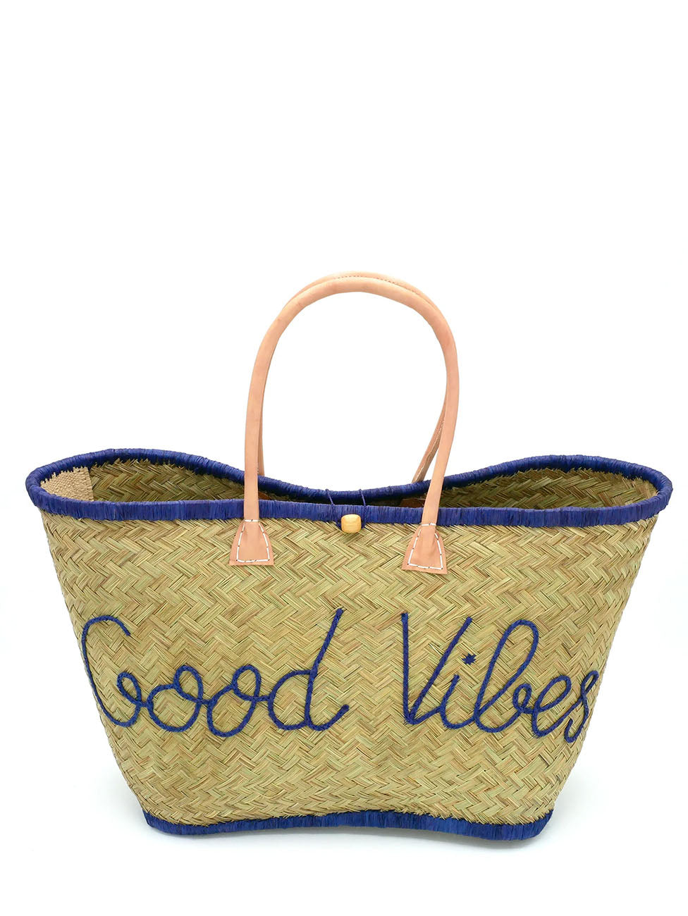 Le Comptoir De La Plage Marine Good Vibes Handmade Beach Basket