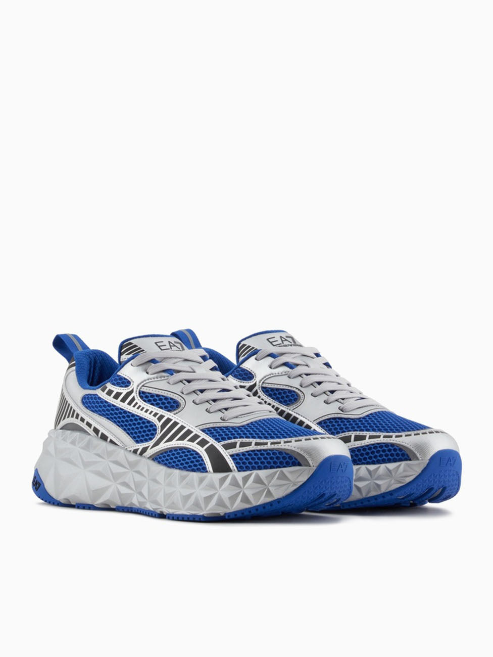 EA7 Silver & Blue Ultimate C2 Kombat Tech Sneakers