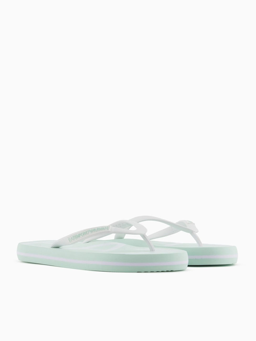 EA7 Jade & White Rubber Flip Flops