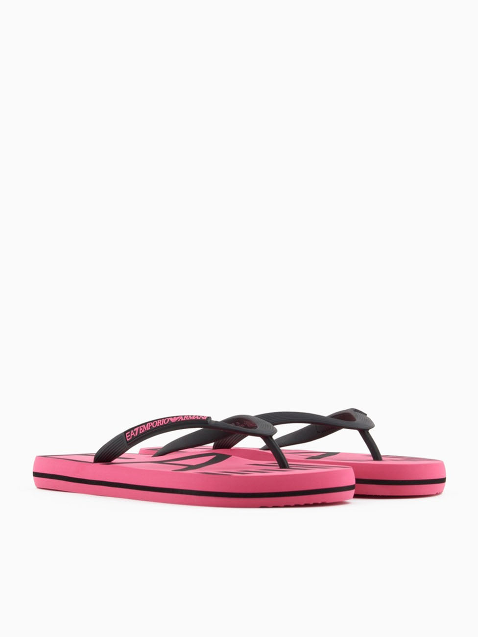 EA7 Pink & Black Rubber Flip Flops