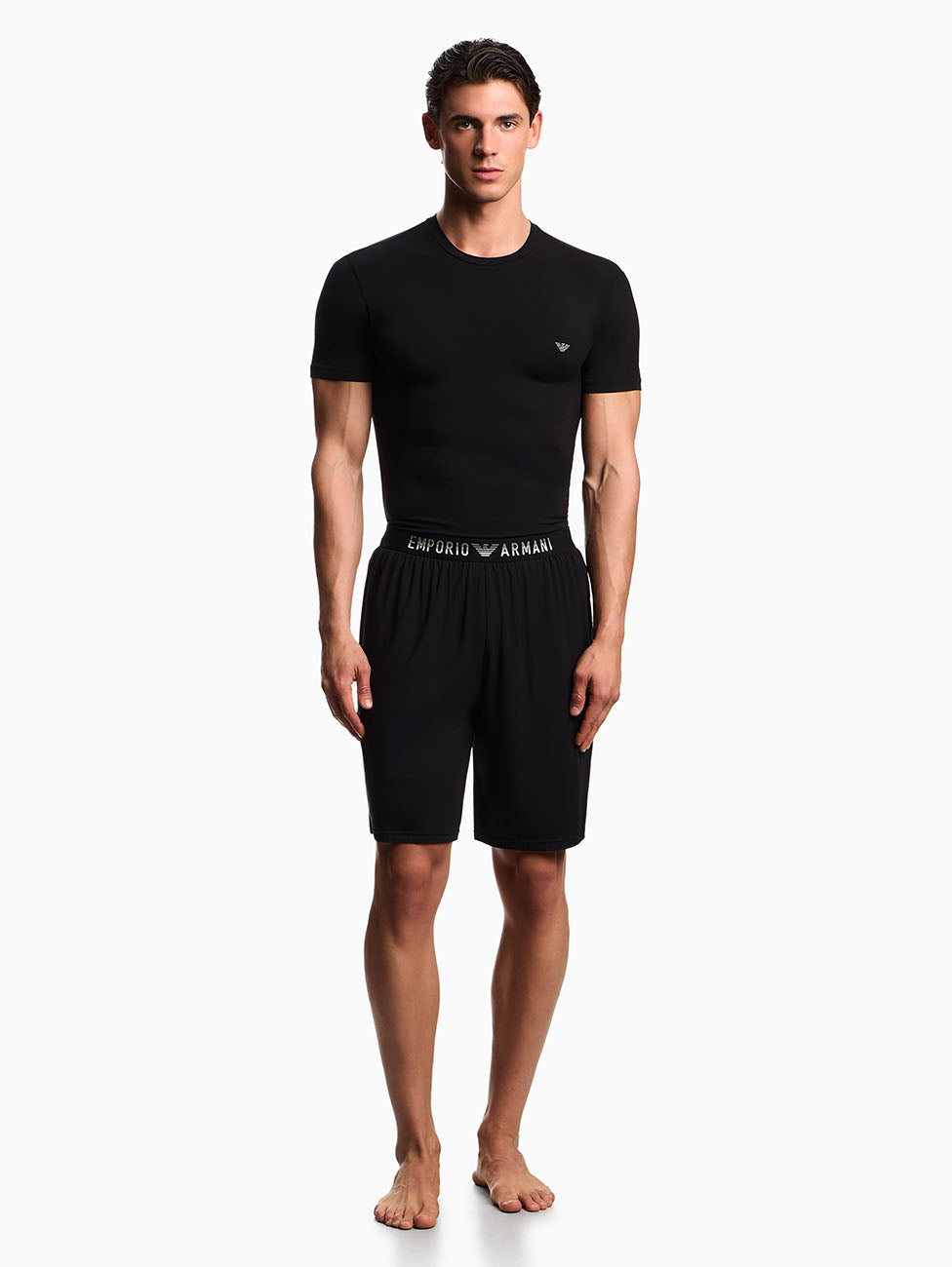 Emporio Armani Black Soft Modal Short Pyjama
