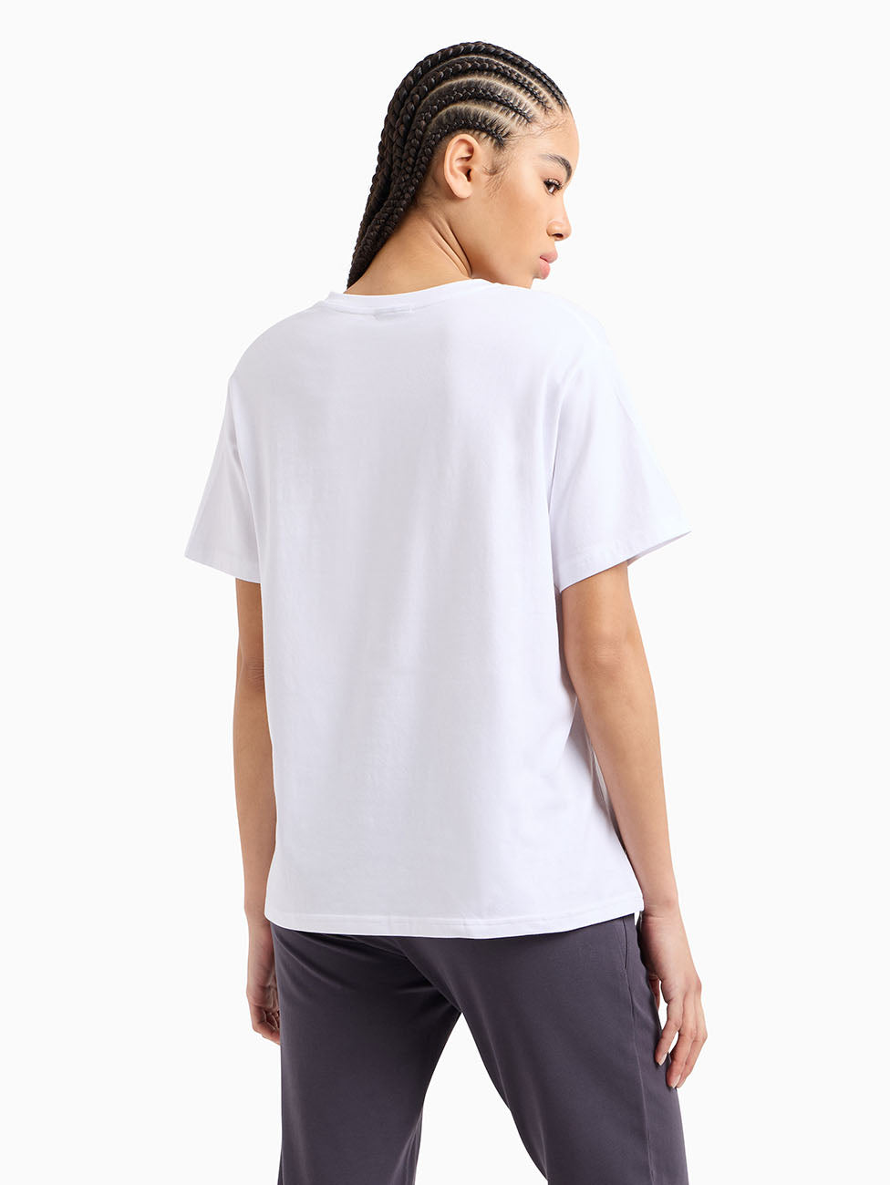 EA7 Core Lady Stretch Cotton Jersey V-Neck T-Shirt