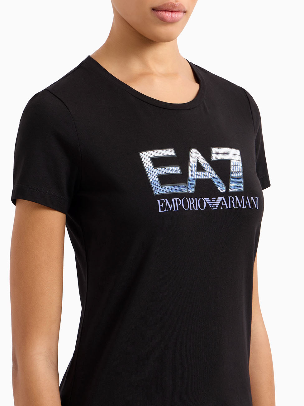 EA7 Logo Series Cotton Crew-Neck T-Shirt