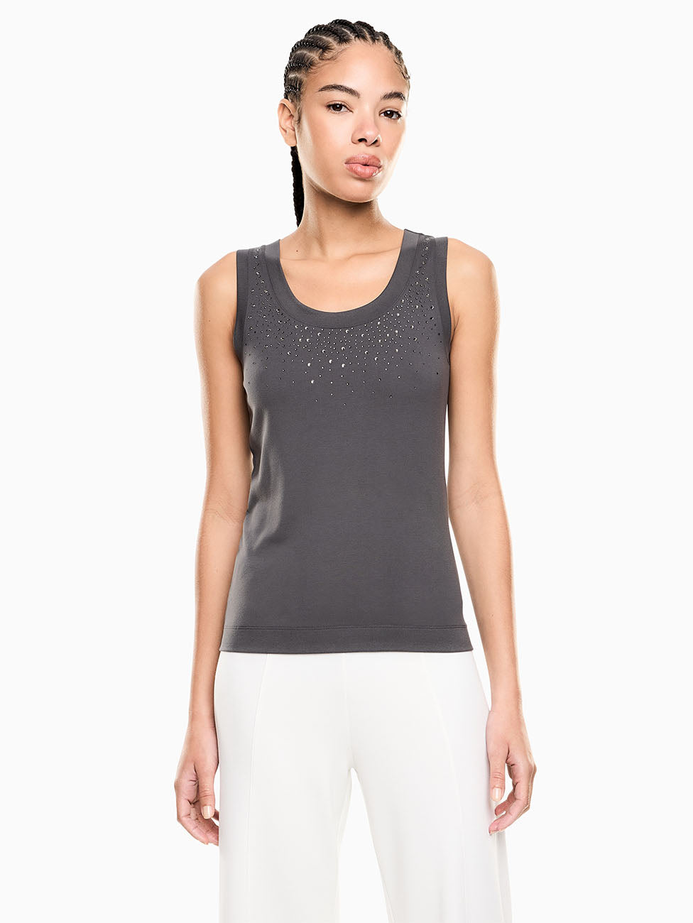 EA7 Precious Viscose-blend Tank Top