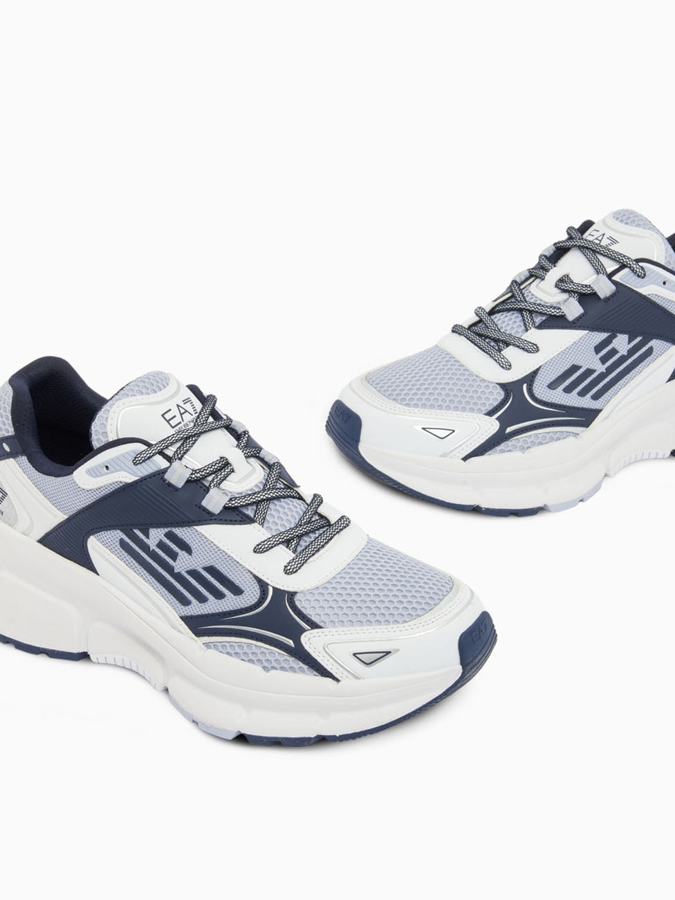 EA7 White Crave Monogram Sneakers