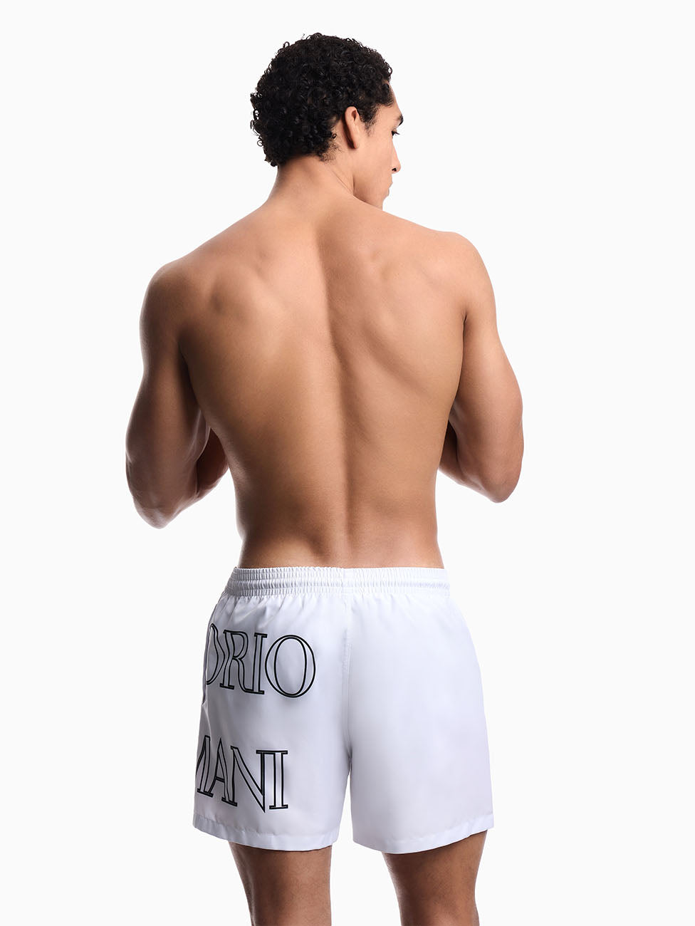 Emporio Armani White Bold Logo Swim Shorts
