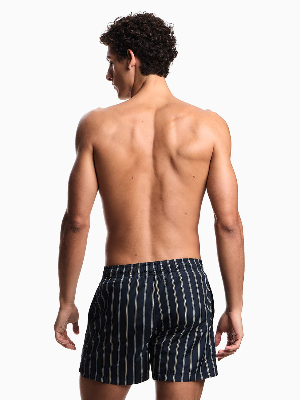 Emporio Armani Striped Print Beach Shorts