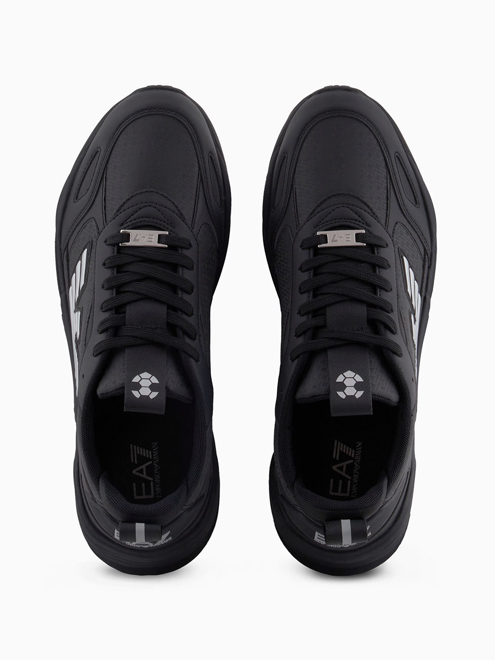 EA7 Triple Black Ace Runner Monogram Sneakers