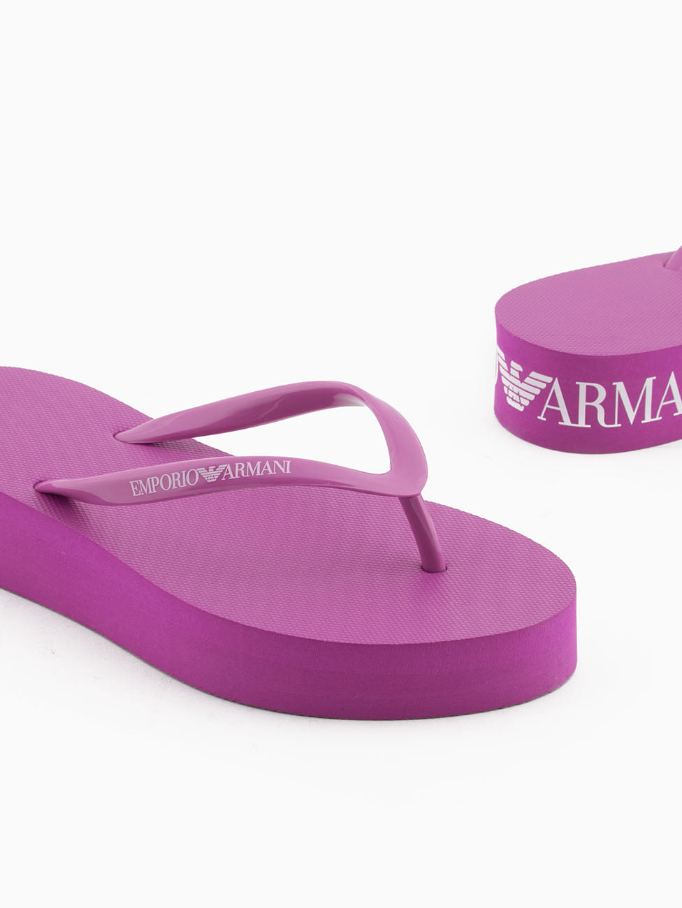 Emporio Armani Purple & White Ladies Flip Flops