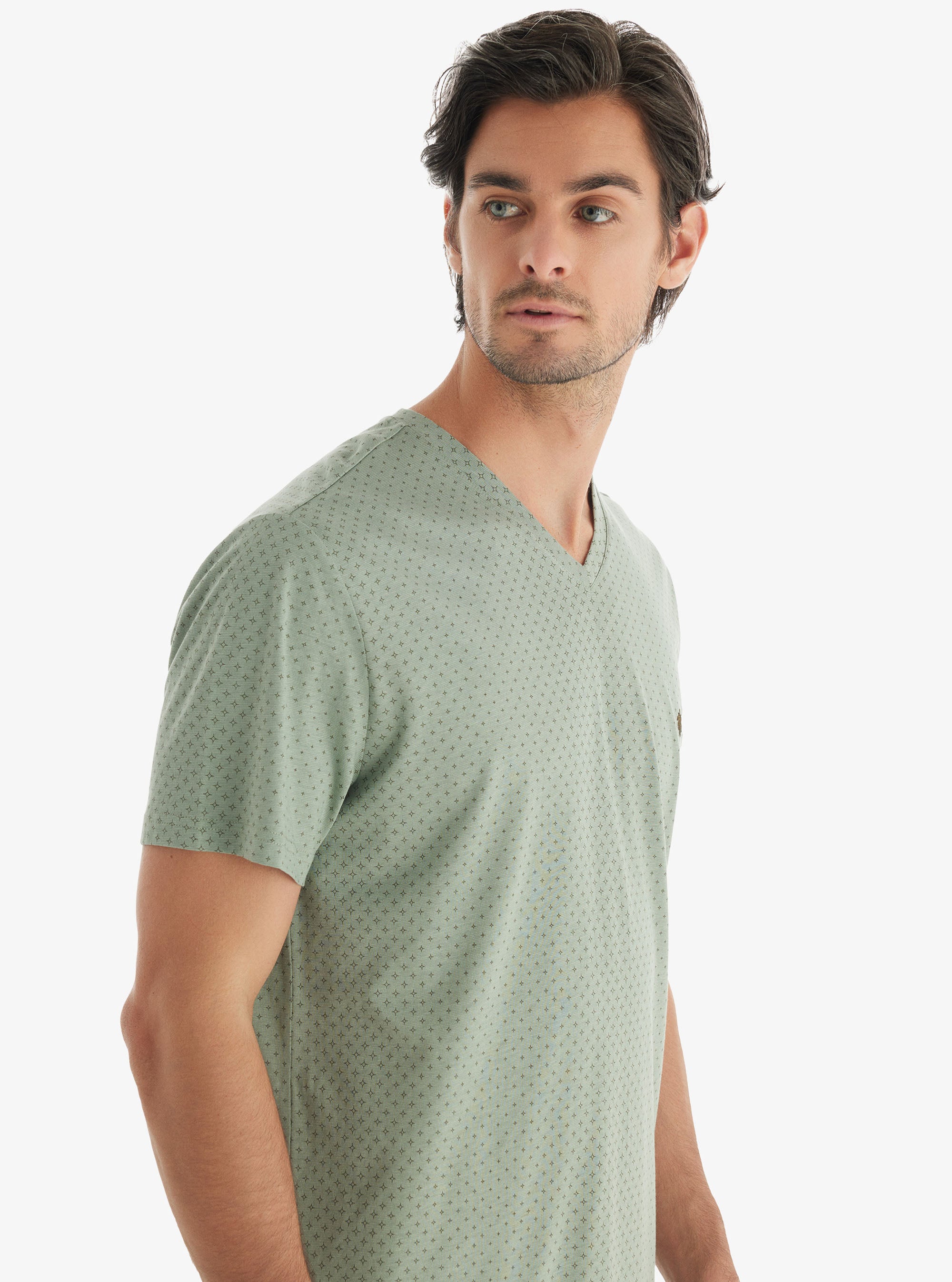Blackspade Green Pattern Men's Short Pyjama Set