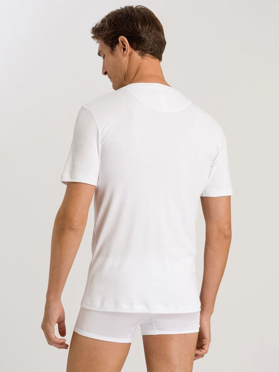 Hanro Sea Island Cotton Short Sleeve V-Neck Shirt