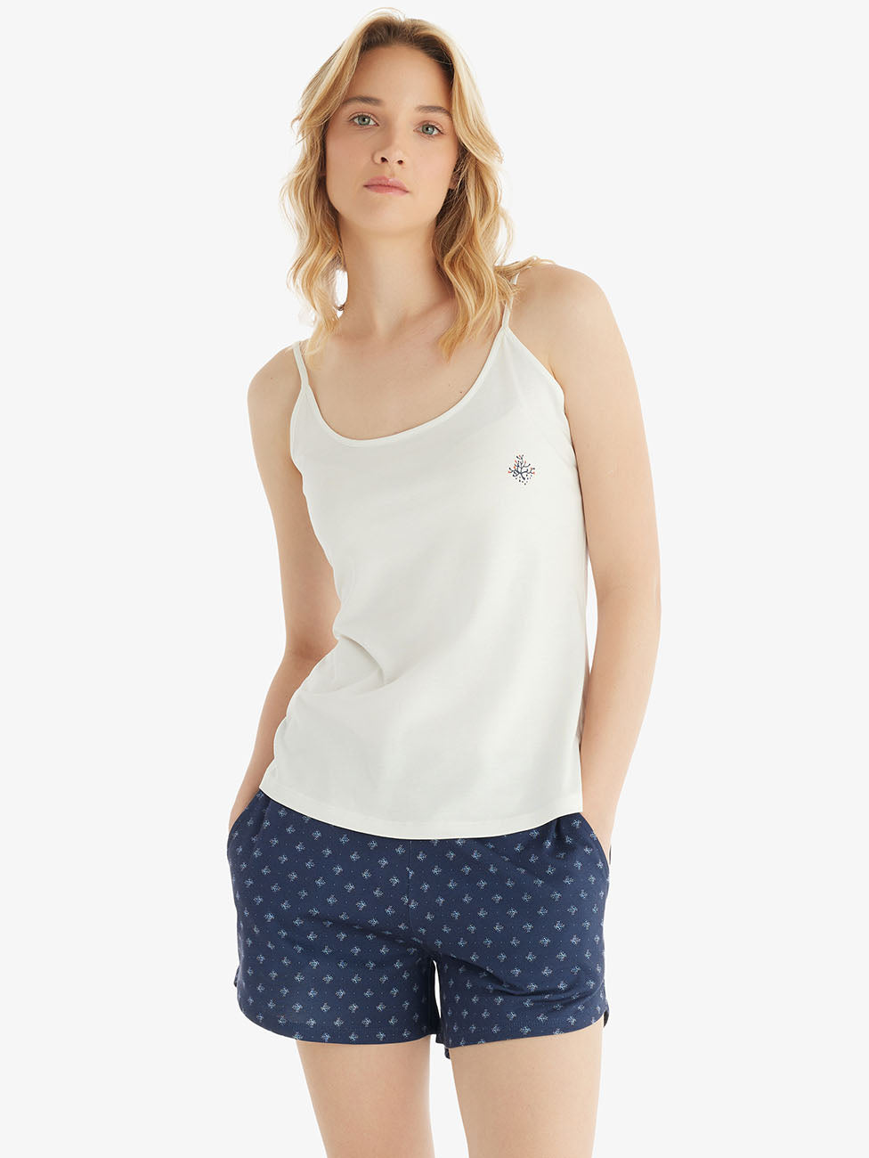 Blackspade Women's Cream Short Pyjama Set