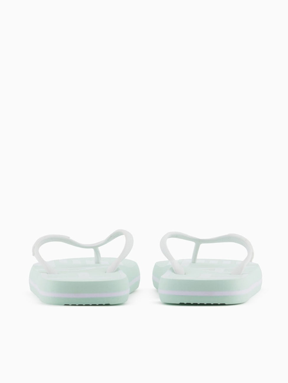 EA7 Jade & White Rubber Flip Flops