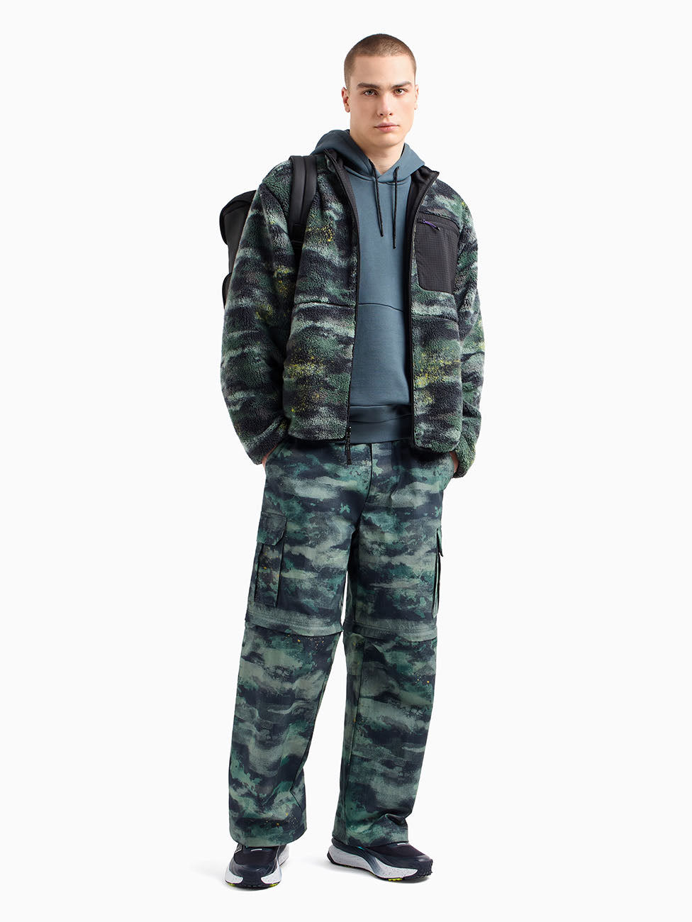 EA7 Dynamic Athlete Cotton-Blend Cargo Trousers