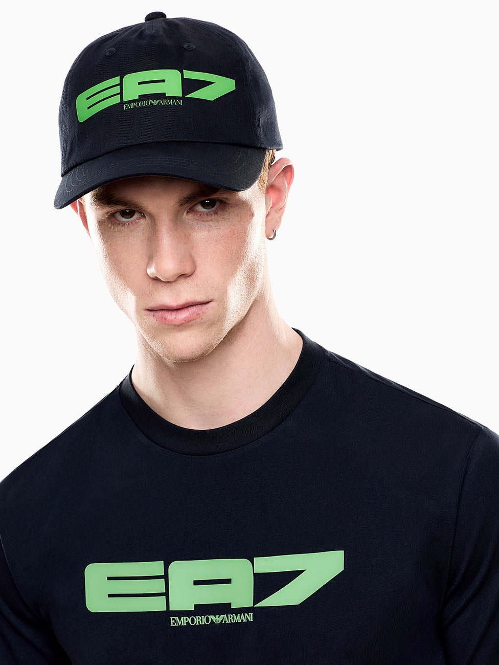 EA7 Logo Series Cotton Baseball Cap