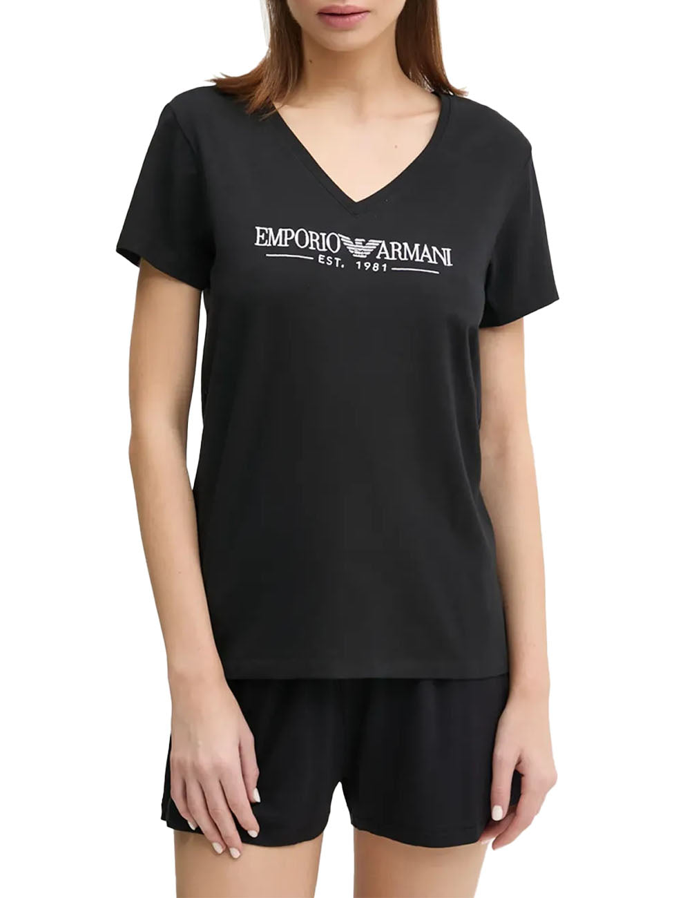 Emporio Armani Logo Print V-neck T-Shirt
