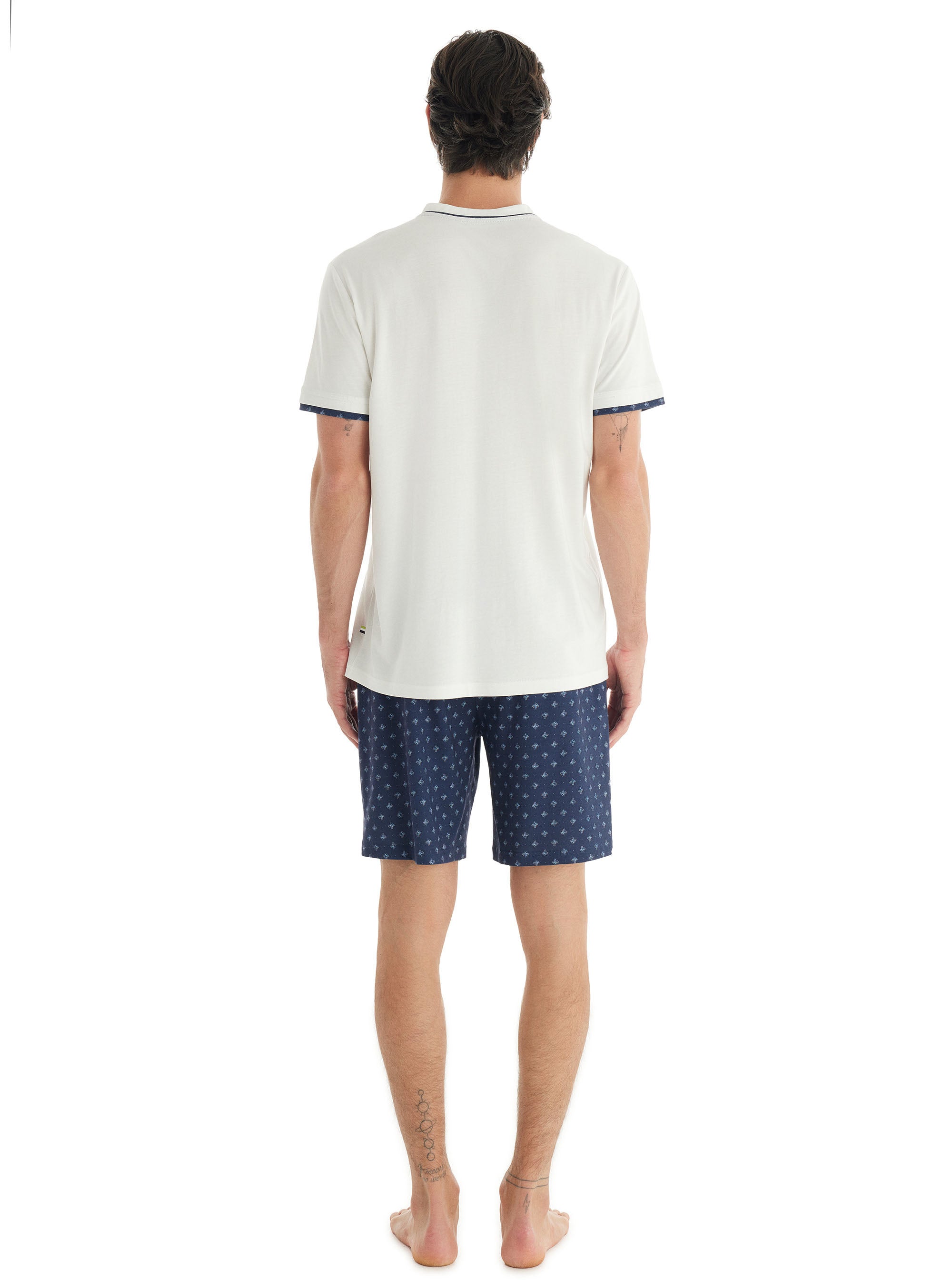 Blackspade White Men's Short Pyjama Set