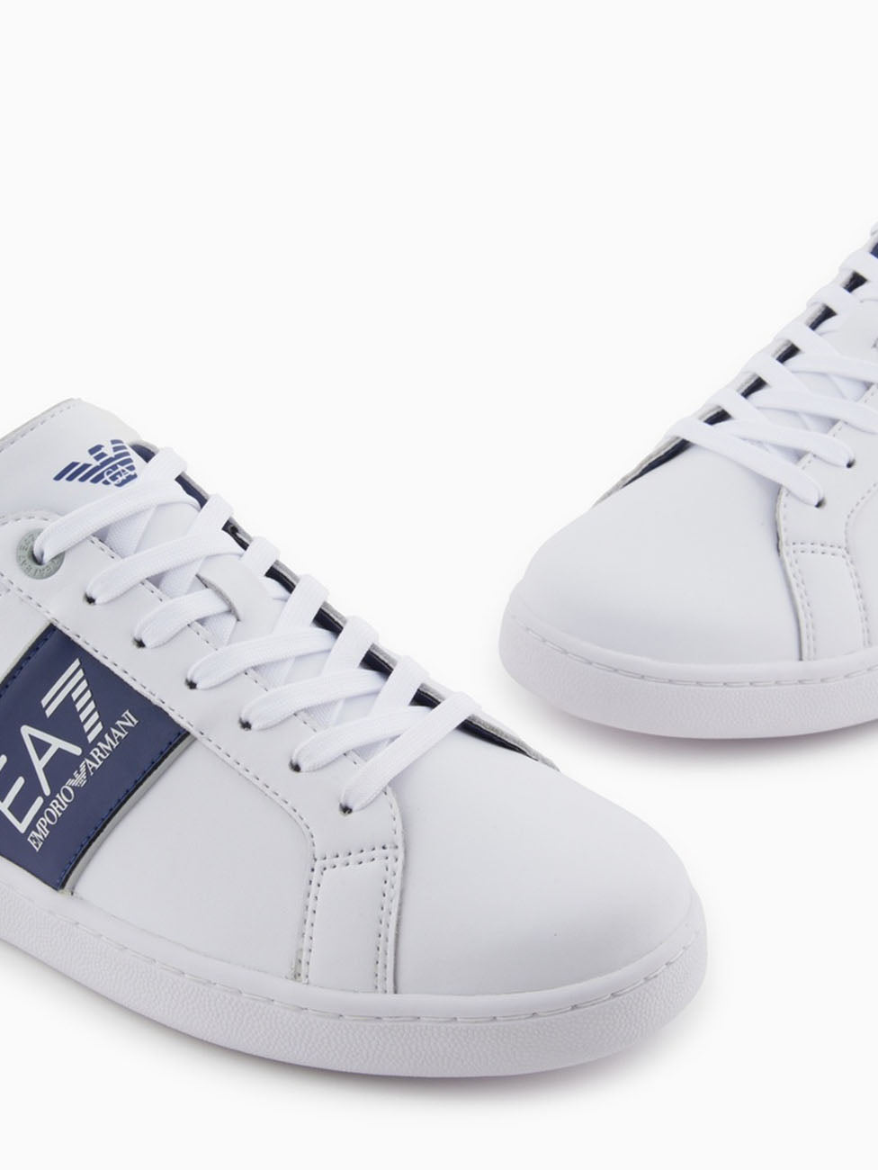 EA7 White & Medieval Blue Classic Sneakers
