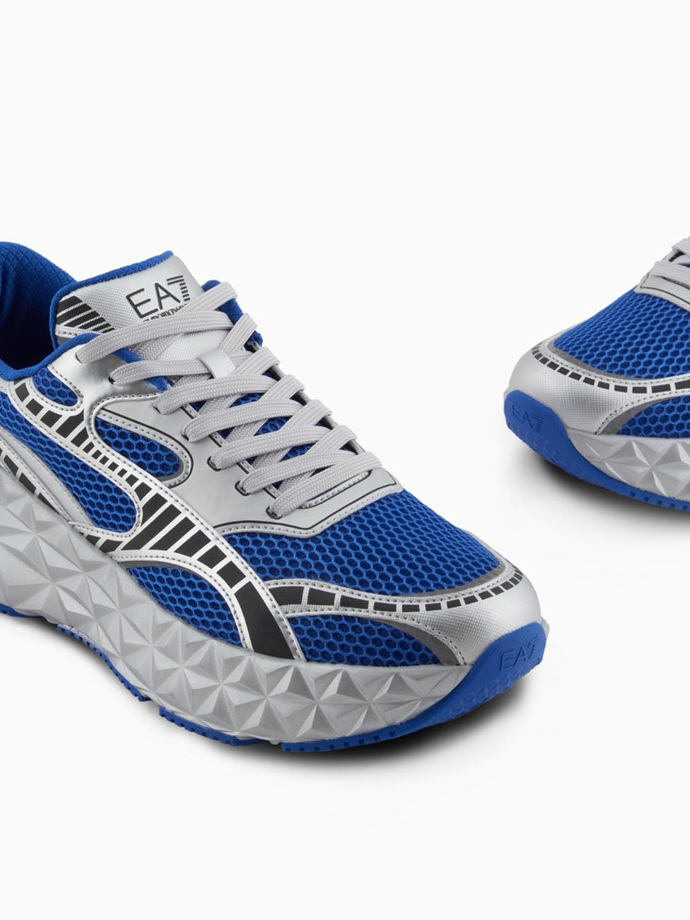 EA7 Silver & Blue Ultimate C2 Kombat Tech Sneakers