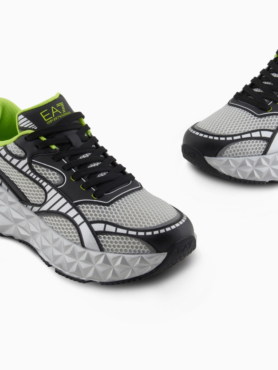 EA7 Grey & Acid Lime Ultimate C2 Kombat Tech Sneakers