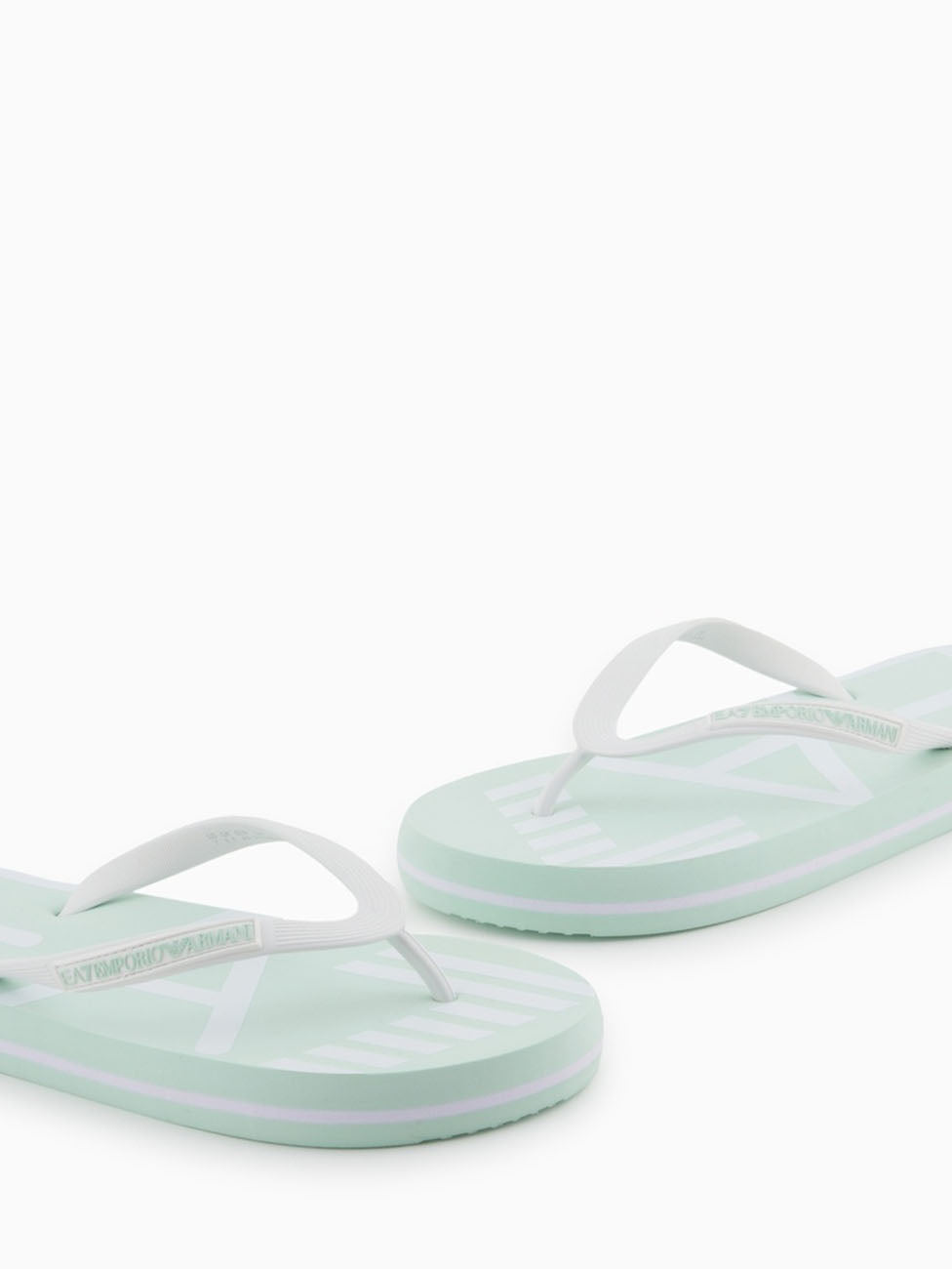 EA7 Jade & White Rubber Flip Flops